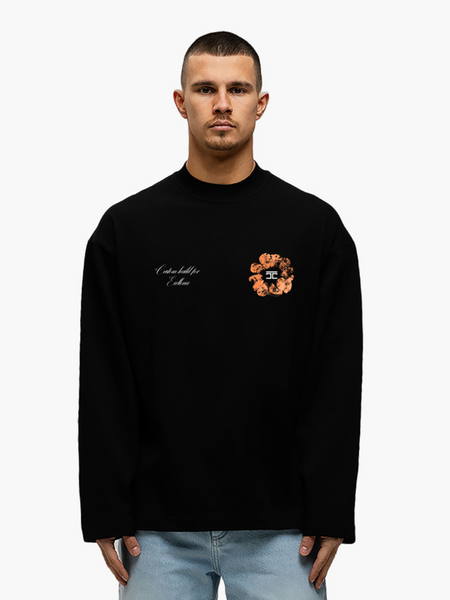 JorCustom JorCustom KD-Flowers Longsleeve T-Shirt - Black