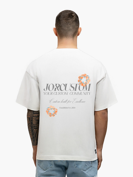 JorCustom KD-Flowers Loose Fit T-Shirt - White