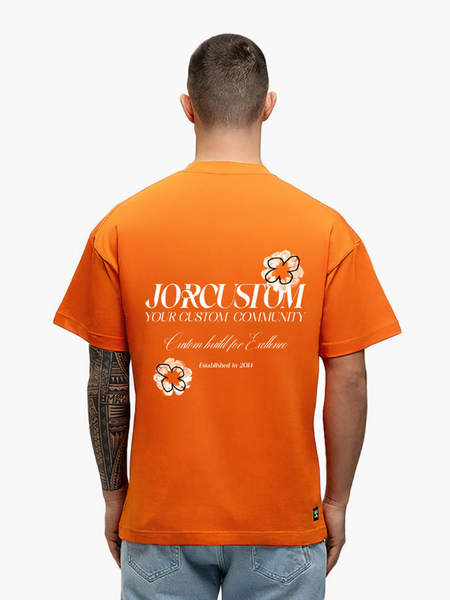 JorCustom KD-Flowers Loose Fit T-Shirt - Oranje
