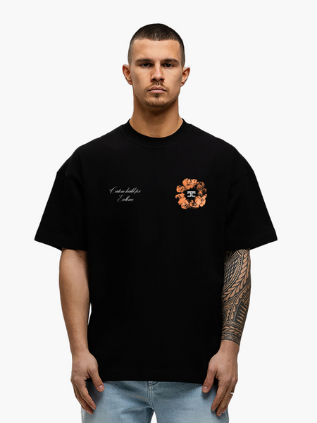 JorCustom PRE-ORDER JorCustom KD-Flowers Loose Fit T-Shirt - Black