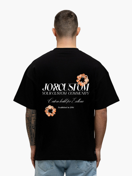 PRE-ORDER JorCustom KD-Flowers Loose Fit T-Shirt - Black