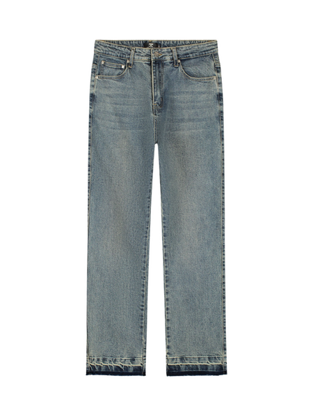 JorCustom Open Hem Denim Straight Fit Jeans - Blue