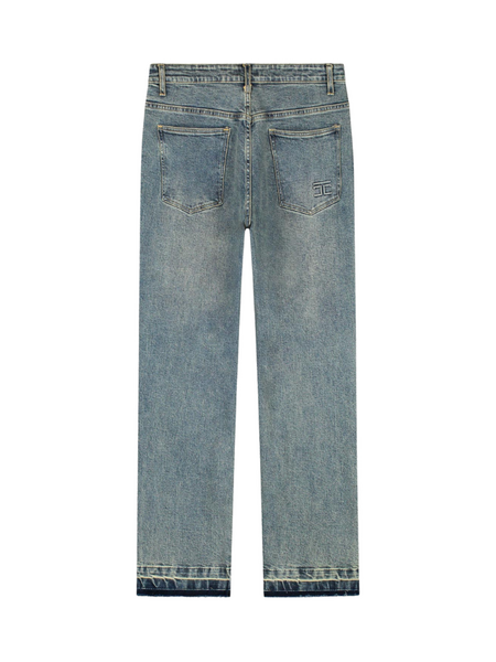 JorCustom JorCustom Open Hem Denim Straight Fit Jeans - Blue