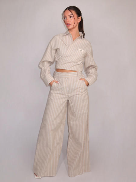 Josh V Josh V Odessa Pantalon - Stone Stripe