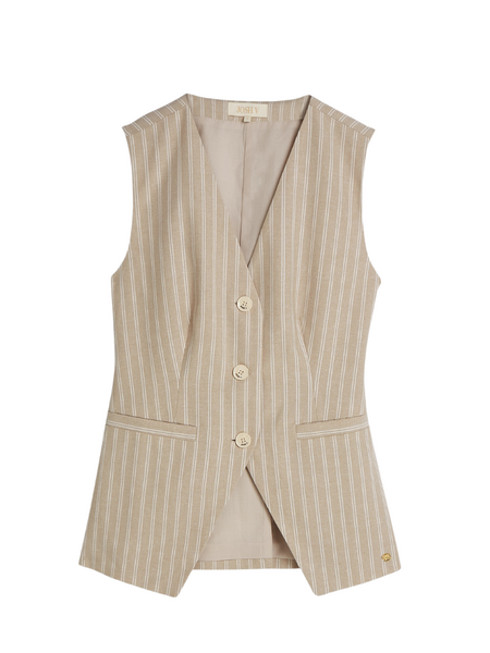 Josh V Josh V Inez Gilet - Stone Stripe