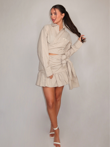 Josh V Josh V Hollis Skirt - Stone Stripe