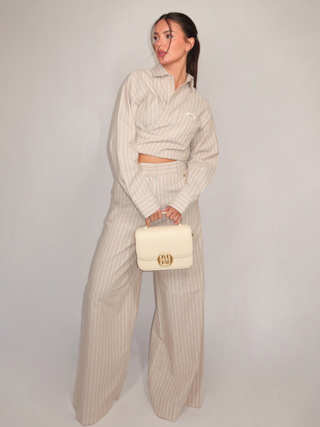 Josh V Banks Blouse - Stone Stripe Josh V Josh V Banks Blouse - Stone Stripe