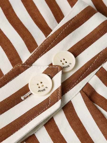 Josh V Josh V Faris Short - Mocha Brown Stripe