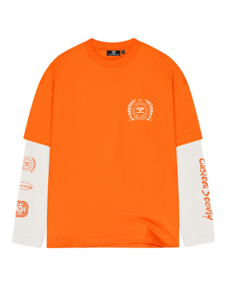 JorCustom JorCustom Women DutchNation Double Layered Longsleev - Orange/White