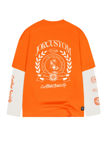 PRE-ORDER JorCustom Women DutchNation Double Layered Longsleev - Orange/White