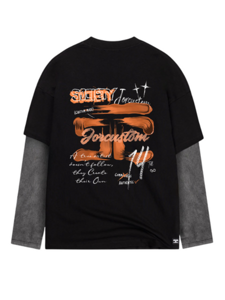 PRE-ORDER JorCustom Women KD-Artist2.0 Double Layered Longslee - Black-Acid