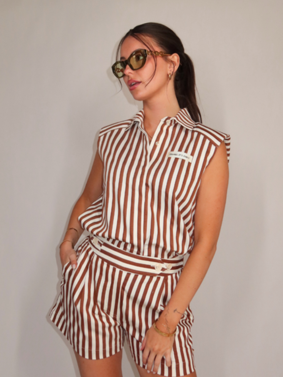 Josh V Suusa Combi Set - Mocha Brown Stripe Josh V Josh V Suusa Combi Set - Mocha Brown Stripe