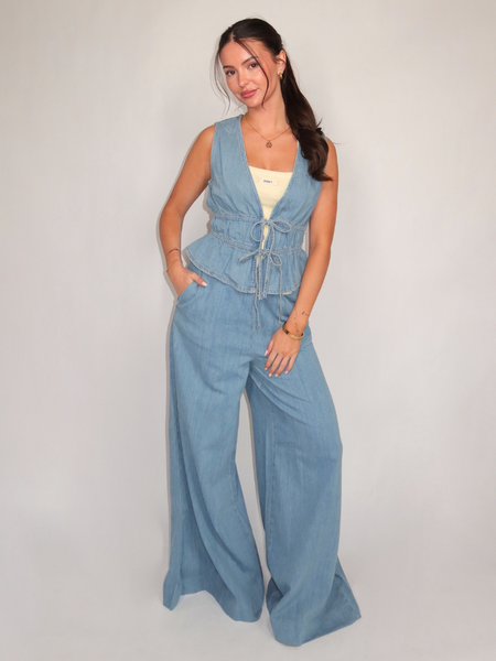 Josh V Josh V Sera Pantalon - Mid Blue Denim
