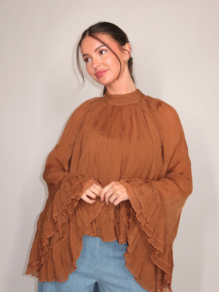Josh V Josh V Oiva Blouse - Mocha Brown