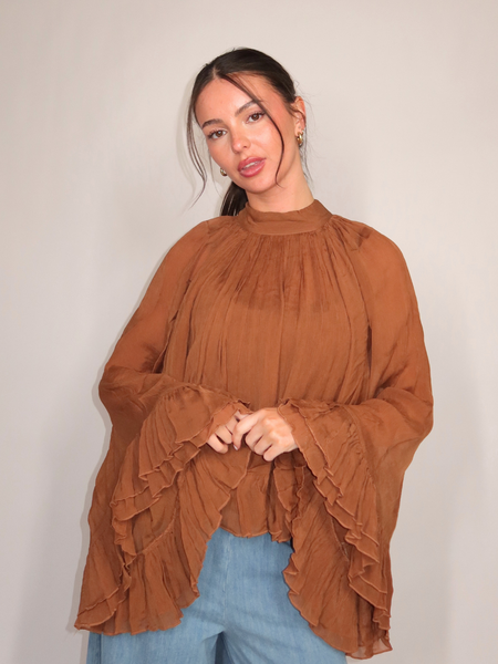 Josh V Oiva Blouse - Mocha Brown