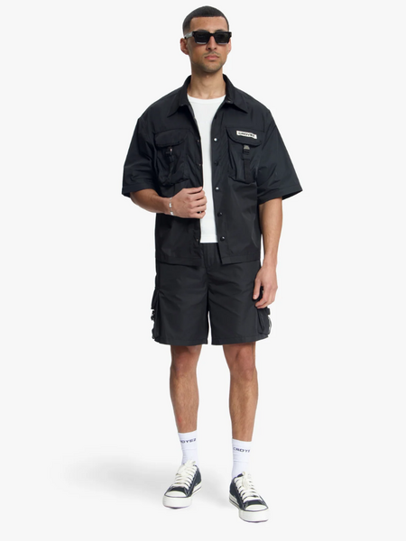 Croyez Croyez Etiquette Nylon Shorts - Black