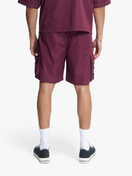 Croyez Croyez Etiquette Nylon Shorts - Burgundy