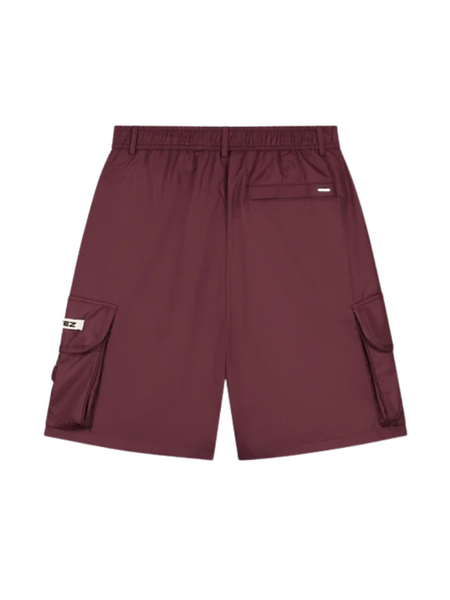 Croyez Croyez Etiquette Nylon Shorts - Burgundy