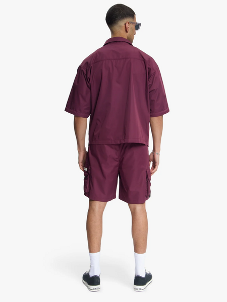 Croyez Croyez Etiquette Nylon Shorts - Burgundy