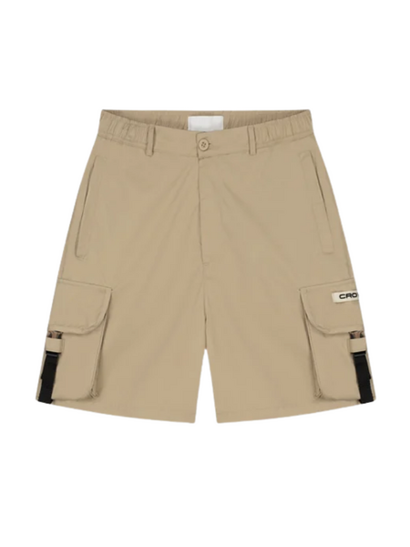 Croyez Croyez Etiquette Nylon Shorts - Beige
