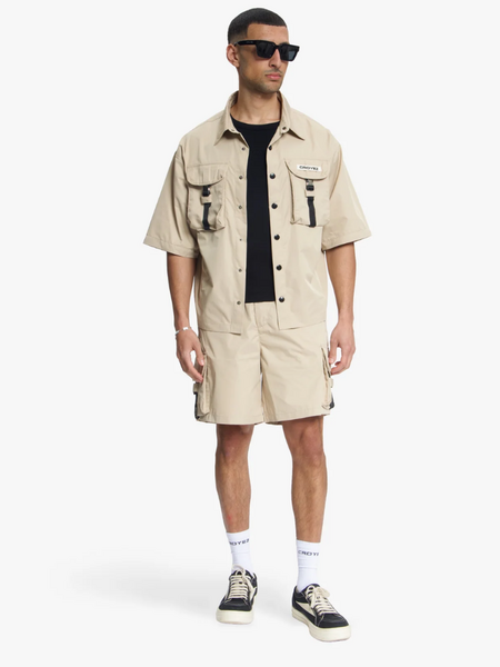 Croyez Croyez Etiquette Nylon Shorts - Beige