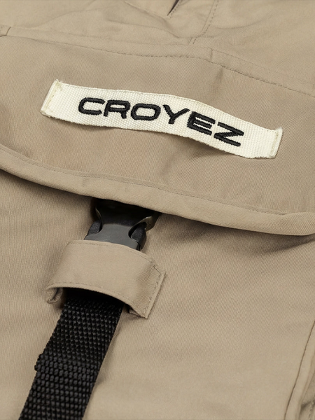 Croyez Croyez Etiquette Nylon Shorts - Beige