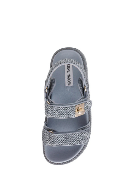 Steve Madden Bigmona Sandal - Blue Raffia Steve Madden Steve Madden Bigmona Sandal - Blue Raffia