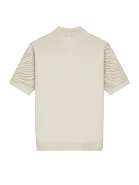 Pure Path Openwork Knitted Polo - Sand Pure Path Openwork Knitted Polo - Sand