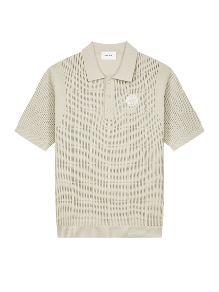 Pure Path Openwork Knitted Polo - Sand Pure Path Openwork Knitted Polo - Sand