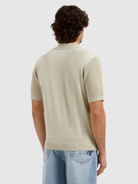 Pure Path Openwork Knitted Polo - Sand Pure Path Openwork Knitted Polo - Sand