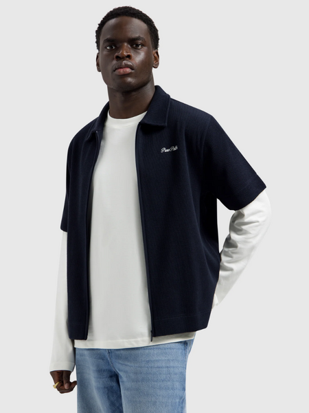 Pure Path Italian Dream Zipped Shortsleeved Shirt - Dark Navy