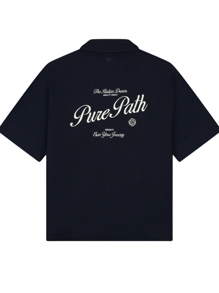Pure Path Italian Dream Zipped Shortsleeved Shirt - Dark Navy