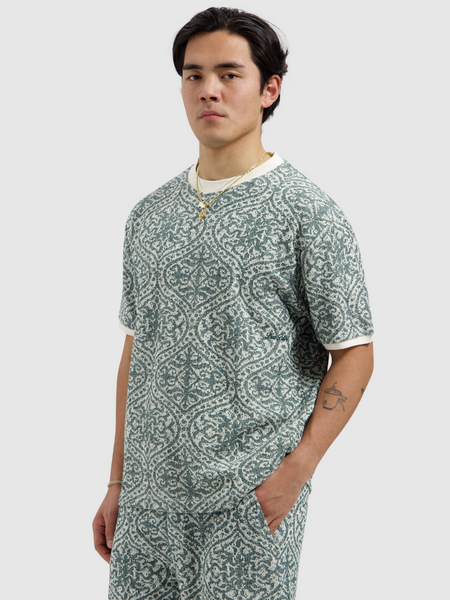 Pure Path Jacquard Pattern T-shirt - Emerald