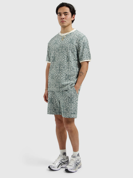 Pure Path Jacquard Pattern T-shirt - Emerald