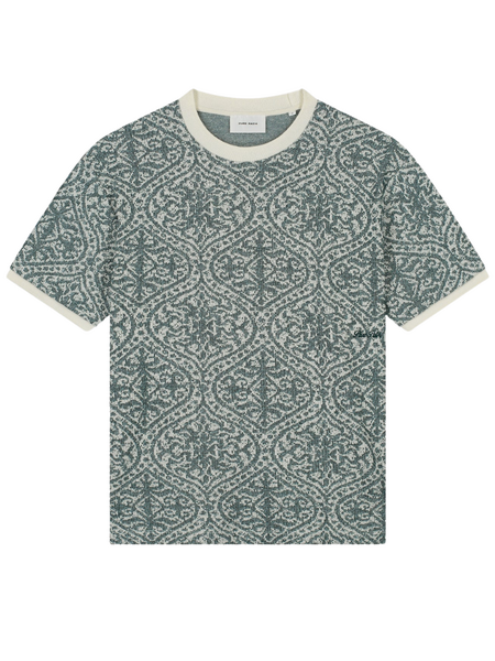 Pure Path Jacquard Pattern T-shirt - Emerald