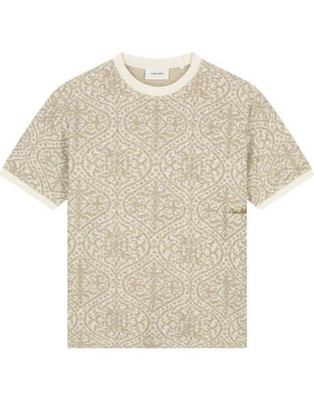 Pure Path Jacquard Pattern T-shirt - Sand