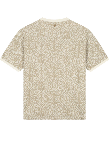 Pure Path Jacquard Pattern T-shirt - Sand