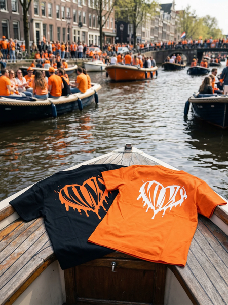 Malelions MalelionsDripped Heart T-Shirt - Orange