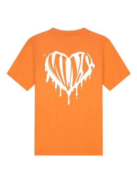 Malelions MalelionsDripped Heart T-Shirt - Orange