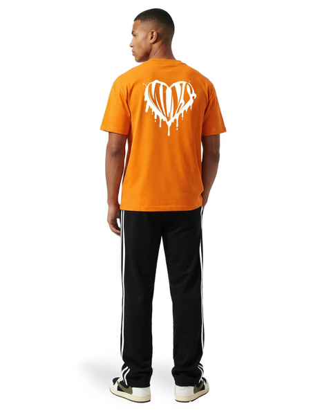 Malelions Dripped Heart T-Shirt - Orange