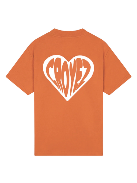 Croyez Croyez Puffed Heart T-Shirt - Orange