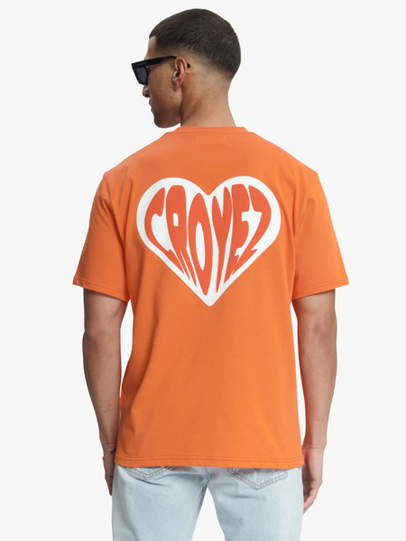 Croyez Puffed Heart T-Shirt - Orange