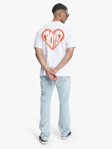 Croyez Croyez Puffed Heart T-Shirt - White/Orange