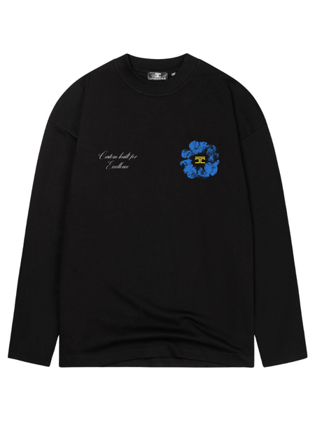 JorCustom JorCustom Flowers Longsleeve T-Shirt - Black