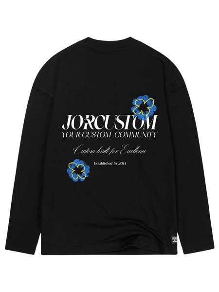 JorCustom JorCustom Flowers Longsleeve T-Shirt - Black