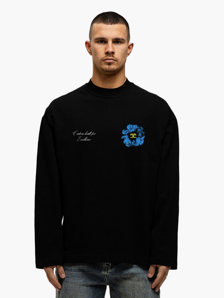 JorCustom JorCustom Flowers Longsleeve T-Shirt - Black