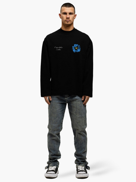 JorCustom JorCustom Flowers Longsleeve T-Shirt - Black