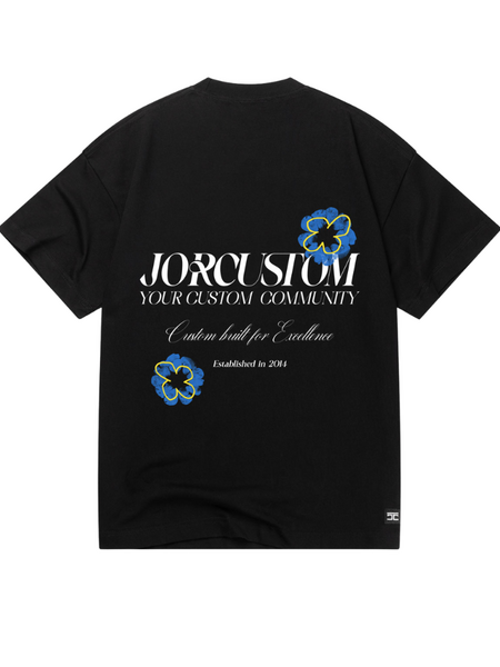 JorCustom JorCustom Flowers Loose Fit T-Shirt - Black