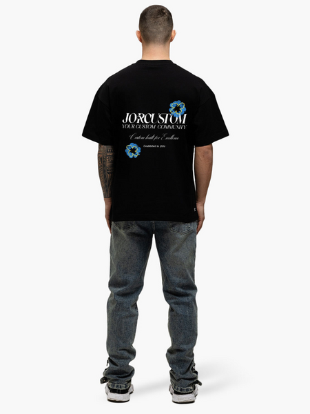 JorCustom JorCustom Flowers Loose Fit T-Shirt - Black