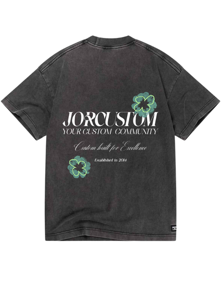 JorCustom JorCustom Flowers Loose Fit T-Shirt - Acid Grey